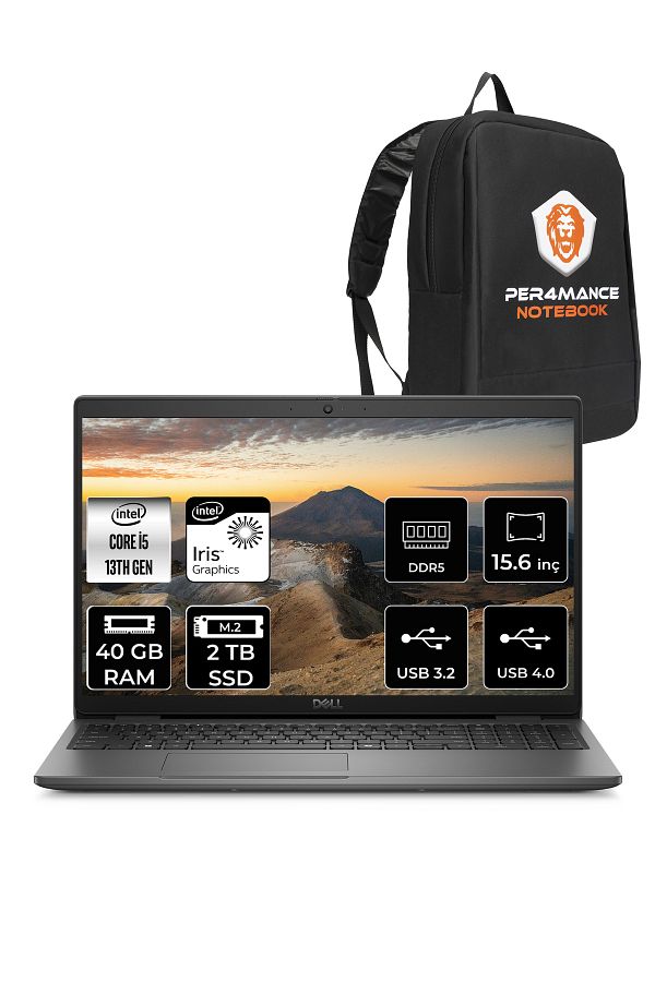 Dell Latitude 3550 i5 1345U 40GB 2TB SSD 15.6'' FHD FDOS Taşınabilir Bilgisayar & PER4 ÇANTA