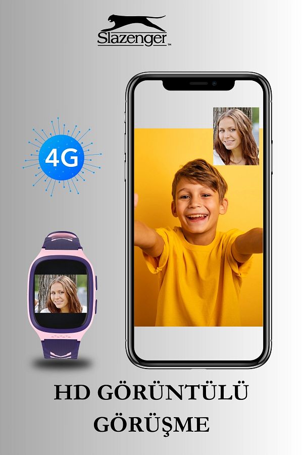 Slazenger Akıllı Çocuk Takip Saati – Görüntülü Görüşme Gps Pembe-mor Sl.09.2158.5.04 Sdslz003 - Görsel 2