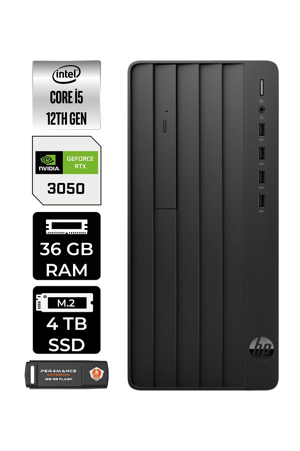 HP PRO TOWER 290 G9 i5 12500 36GB RAM 4TB SSD RTX3050/6GB FDOS MASAÜSTÜ PC & PER4 BELLEK