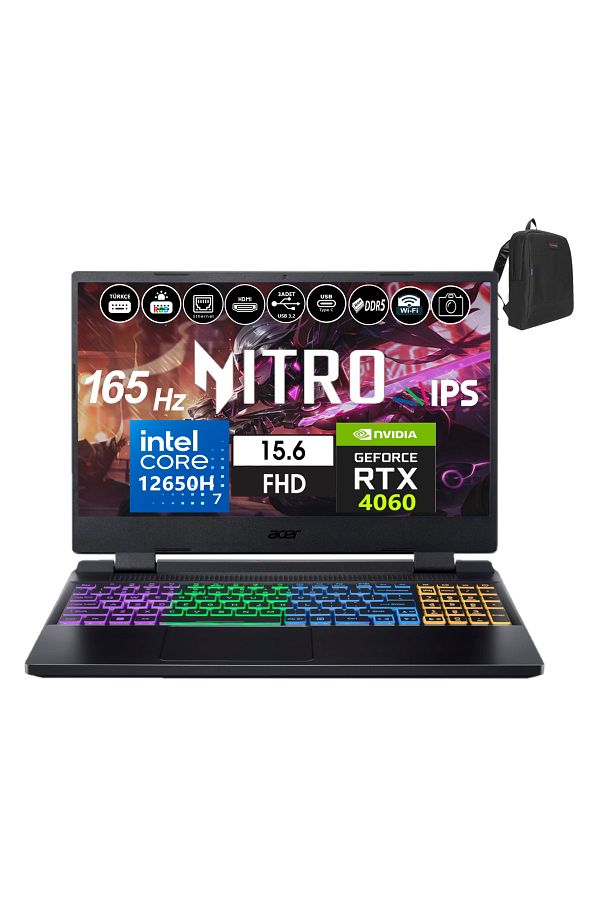 ACER Nitro 5 AN515-58 I7-12650H 48GB Ddr5 1tbSSD 8GB/RTX4060 W11HOME 15.6" 165Hz Fhd IPS WNHQM0EY00B30