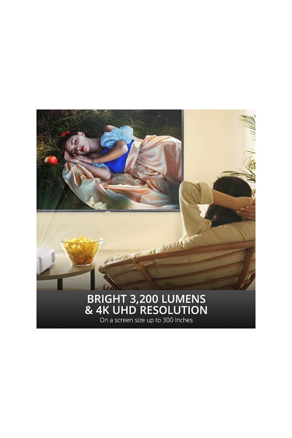 ViewSonic UHD Ev Sineması DLP Işınlayıcı (4K, 3,200 ANSI Lümen, 2x HDMI, 10 Watt Hoparlör, )Beyaz - Görsel 2
