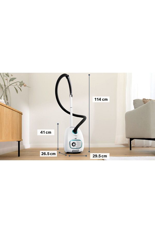 Bosch BGL41HYG2H Serie 4 ProHygienic Toz Torbalı Elektrikli Süpürge Beyaz - Görsel 4