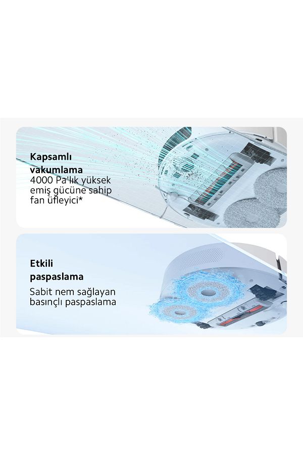 Xiaomi 3d Engel Tanıma,HEPA Filtre,Halı Tanıma, Çift Hatlı Lazer Lds Lidarlı Taramalı Premium Robot Süpürge - Görsel 3