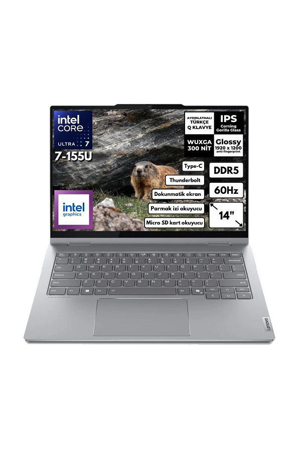 LENOVO Thinkbook 14 2in1 G4 Iml Ultra 7 155u 16gb 512gb Ssd Fdos 14" Wuxga Ips Dokunmatik Ekran 21mx002vtr