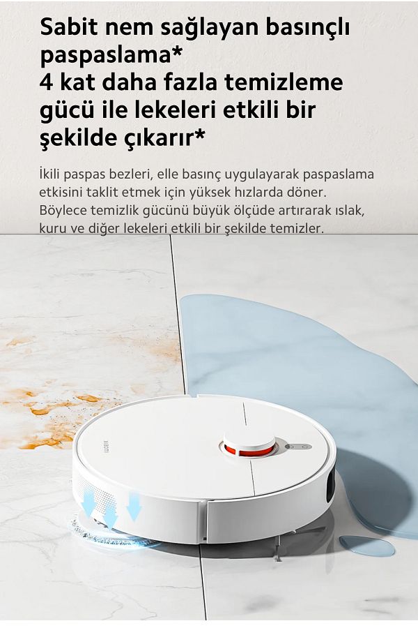 Xiaomi 3d Engel Tanıma,HEPA Filtre,Halı Tanıma, Çift Hatlı Lazer Lds Lidarlı Taramalı Premium Robot Süpürge - Görsel 7