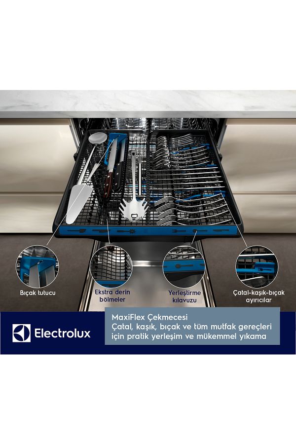 Electrolux EES48401L Tam Ankastre Satelliteclean Quickselect Inverter Bulaşık Makinesi - Görsel 6
