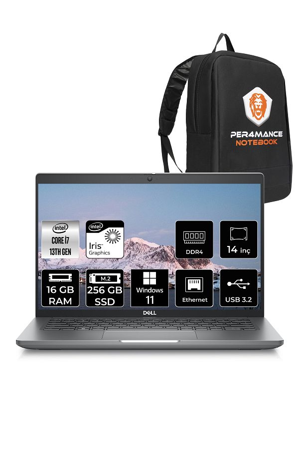 Dell Latitude 5440 i7-1355U 16GB RAM 256GB SSD 14'' FHD W11PRO Dizüstü Bilgisayar & PER4 ÇANTA