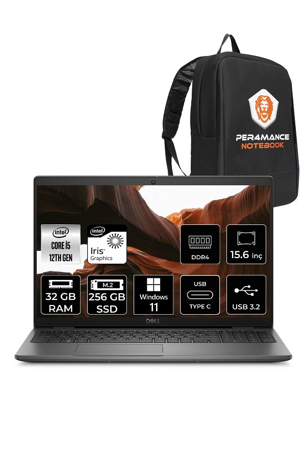 Dell Latitude 3540 i5-1235U 32GB RAM 256GB SSD 15.6'' FHD W11HOME Dizüstü Bilgisayar & PER4 ÇANTA