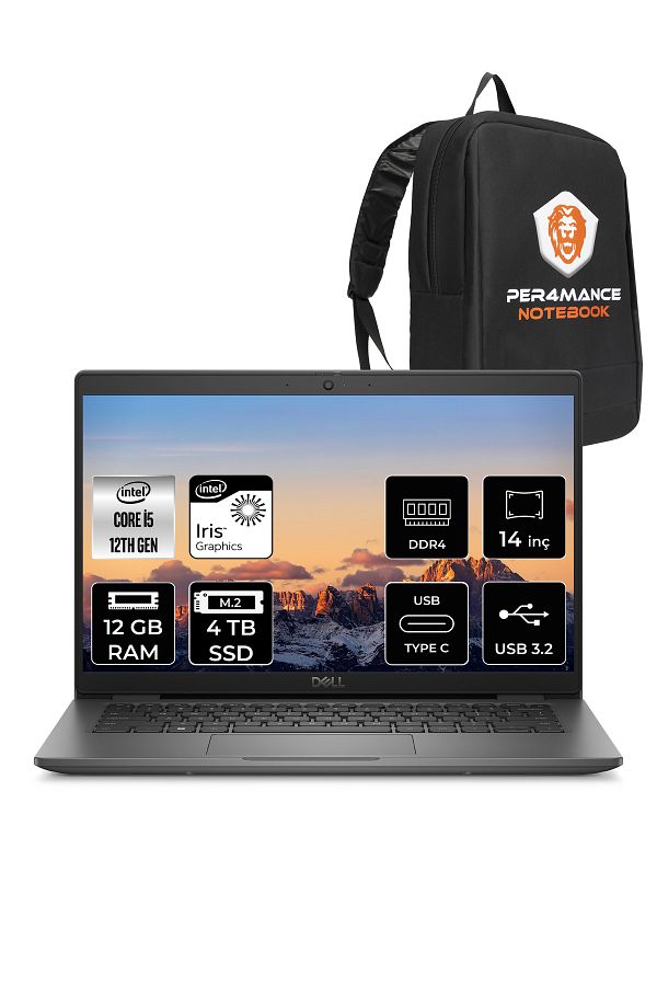 Dell Latitude 3440 i5-1235U 12GB RAM 4TB SSD 14'' FHD FDOS Dizüstü Bilgisayar & PER4 ÇANTA