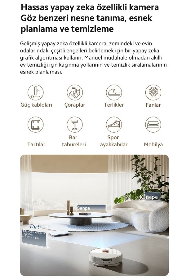 Xiaomi Premium Silme Fonksiyonlu, Akıllı Lidar Navigasyon, 4000 Pa Emiş Gücü Ve Otomatik Çöp Boşaltma - Görsel 6