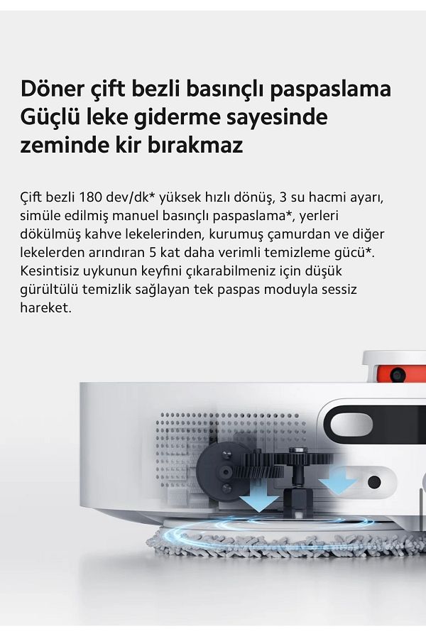 Xiaomi Premium Silme Fonksiyonlu, Akıllı Lidar Navigasyon, 4000 Pa Emiş Gücü Ve Otomatik Çöp Boşaltma - Görsel 5
