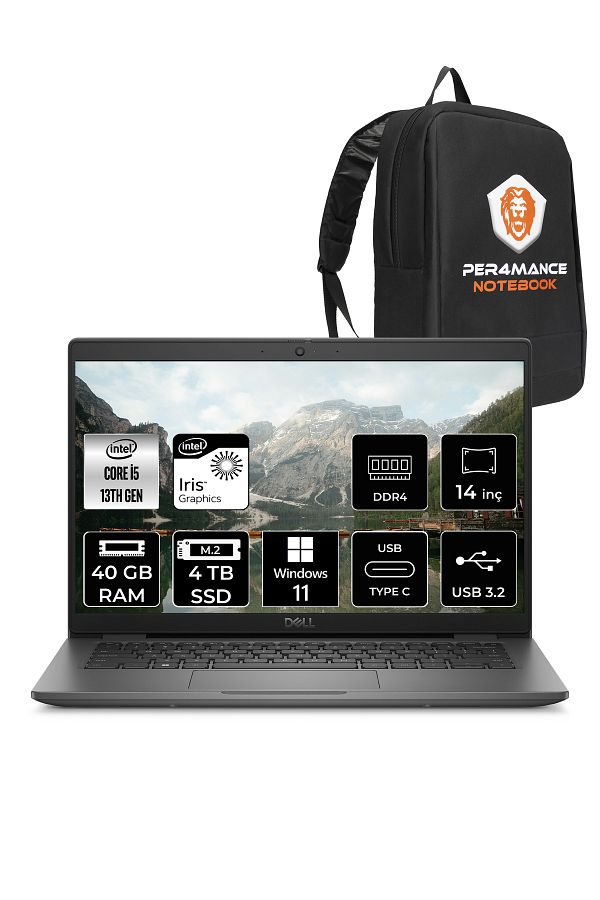 Dell Latitude 3440 i5-1335U 40GB RAM 4TB SSD 14'' FHD W11PRO Dizüstü Bilgisayar & PER4 ÇANTA