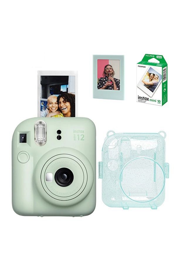 Fujifilm Instax Mini 12 Fotoğraf Makinesi-10lu Film-simli Pleksi Kılıf Ve Fotoğraf Çerçevesi Seti 2 Yeşil