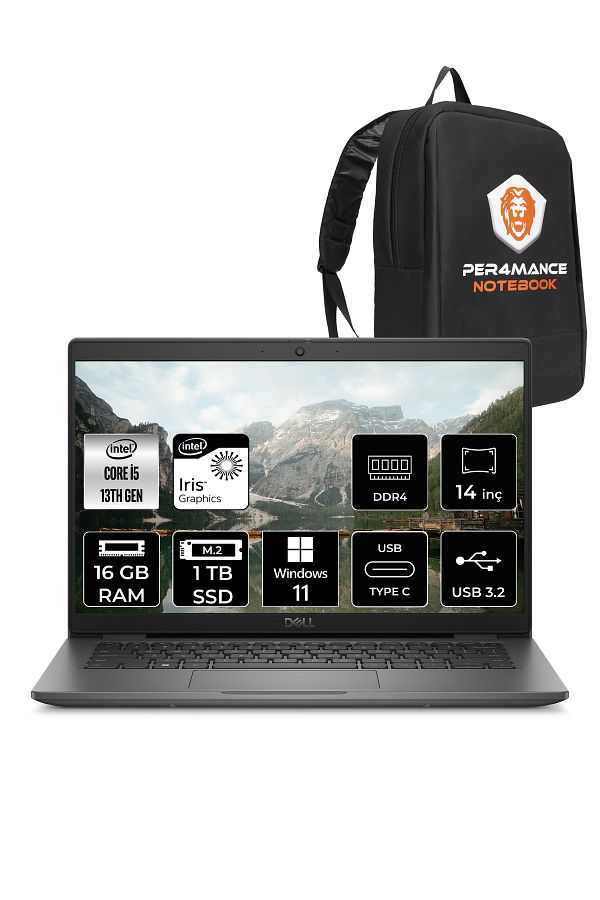 Dell Latitude 3440 i5-1335U 16GB RAM 1TB SSD 14'' FHD W11PRO Dizüstü Bilgisayar & PER4 ÇANTA