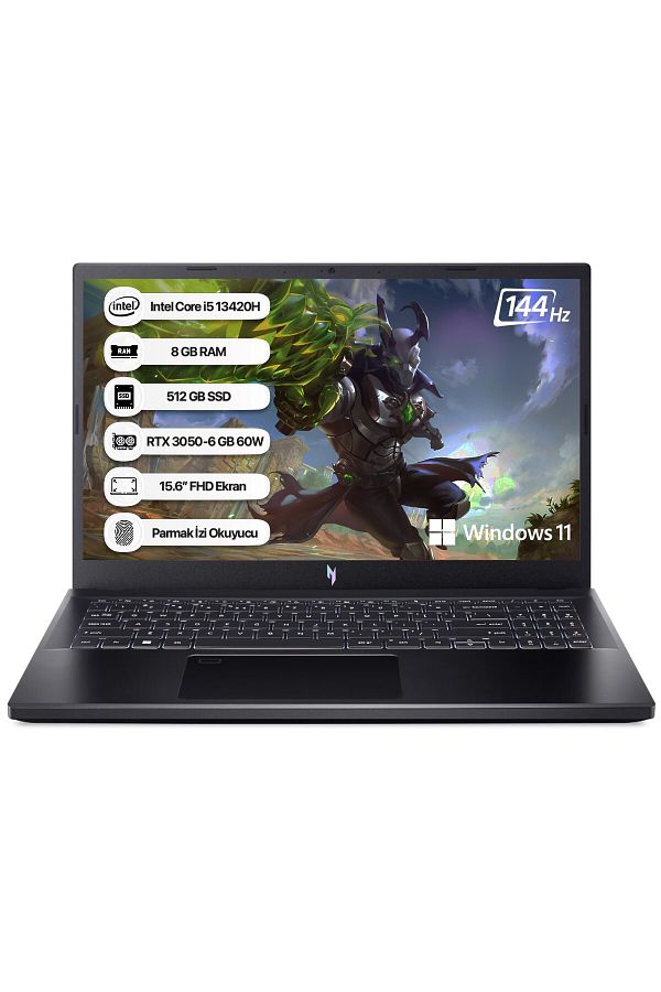 ACER Nitro ANV15-51 Intel I5-13420H 8GB 512GB SSD 6GB RTX3050 15.6"FHD IPS 144hz W11H NH.QNCEY.002