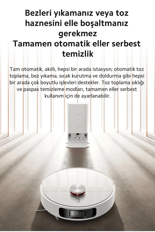 Xiaomi Robot Vacuum X10 Plus - 4000 Pa Güçlü Emiş, Otomatik Çöp Boşaltma Ve Su Haznesi Ile Derin Temizlik - Görsel 2
