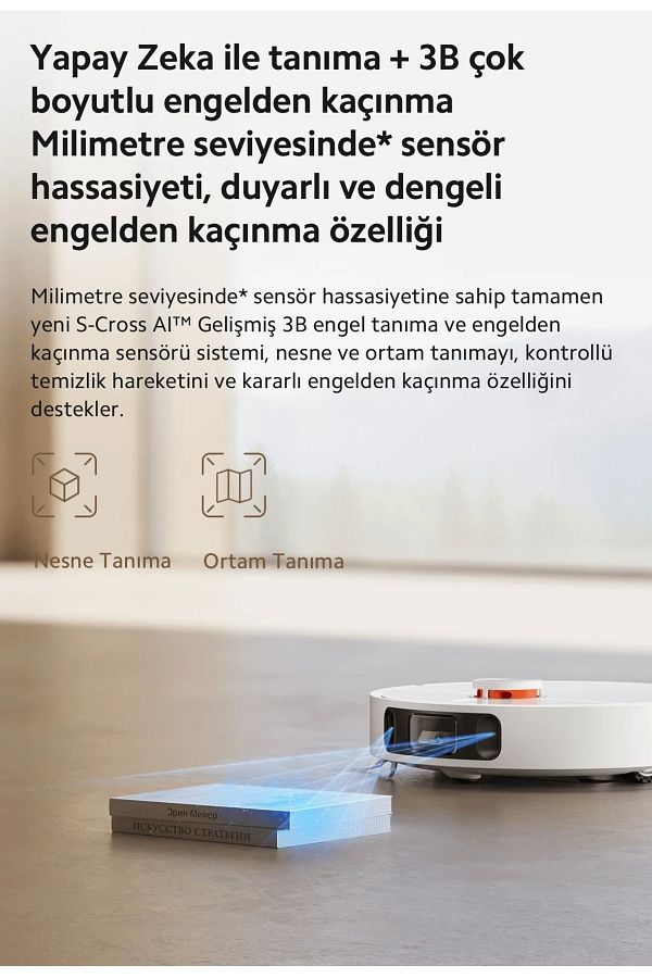 Xiaomi Premium Silme Fonksiyonlu, Akıllı Lidar Navigasyon, 4000 Pa Emiş Gücü Ve Otomatik Çöp Boşaltma - Görsel 7