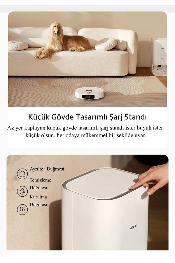 Xiaomi Premium Silme Fonksiyonlu, Akıllı Lidar Navigasyon, 4000 Pa Emiş Gücü Ve Otomatik Çöp Boşaltma - Görsel 3