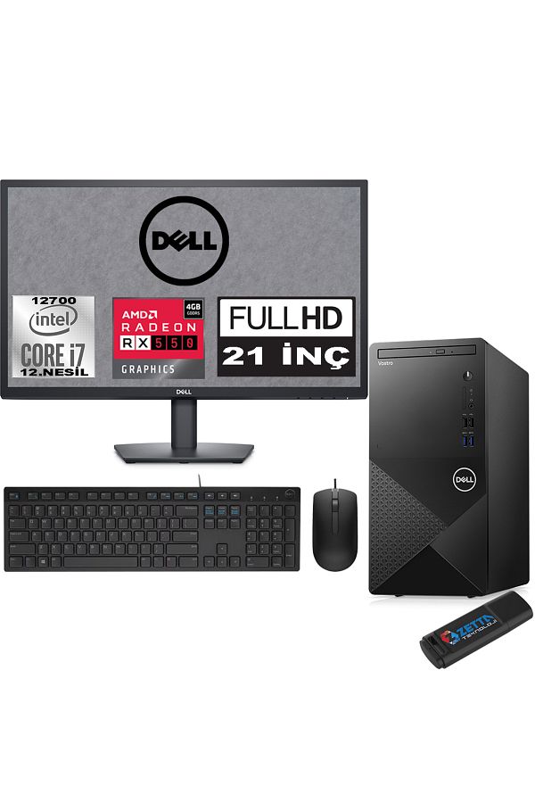 Dell Vostro 3910 MT I7 12700 16GB 512GB SSD 21.5" FHD W11H RX550-4GB 21N3910RX550H07+ZETTABELLEK