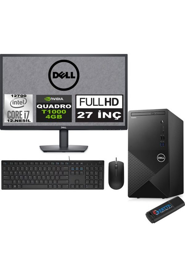 Dell Vostro 3910 MT I7 12700 16GB 256GB SSD 27" FHD W11P QUADRO T1000-4GB 27N3910T1000P06+ZETTABELLEK