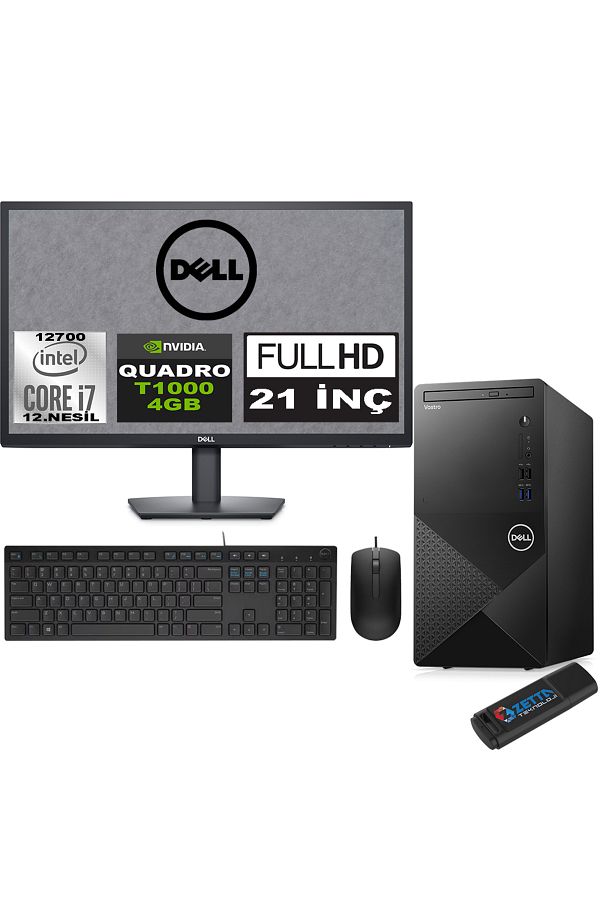 Dell Vostro 3910 MT I7 12700 16GB 4TB SSD 21.5" FHD W11P QUADRO T1000-4GB 21N3910T1000P10+ZETTABELLEK