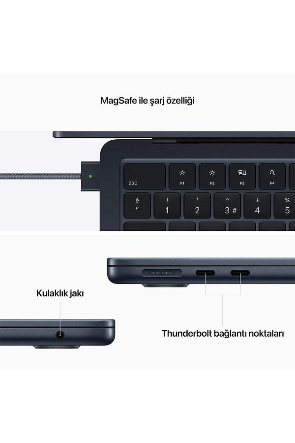 Apple Macbook Air 13.6" M2 8c Cpu 10c Gpu 8 Gb 512 Gb Ssd Gece Yarısı - Görsel 7