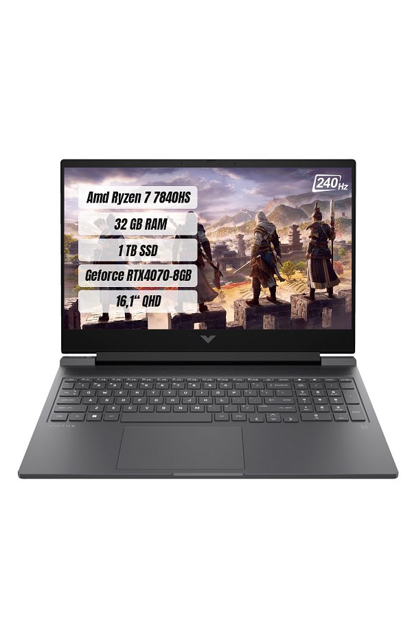 HP Victus 16-s0001nt 7z4l9ea R7 7840hs 32gb 1tb Ssd Rtx4070-8gb Freedos 16.1" 240 Hz Qhd Notebook