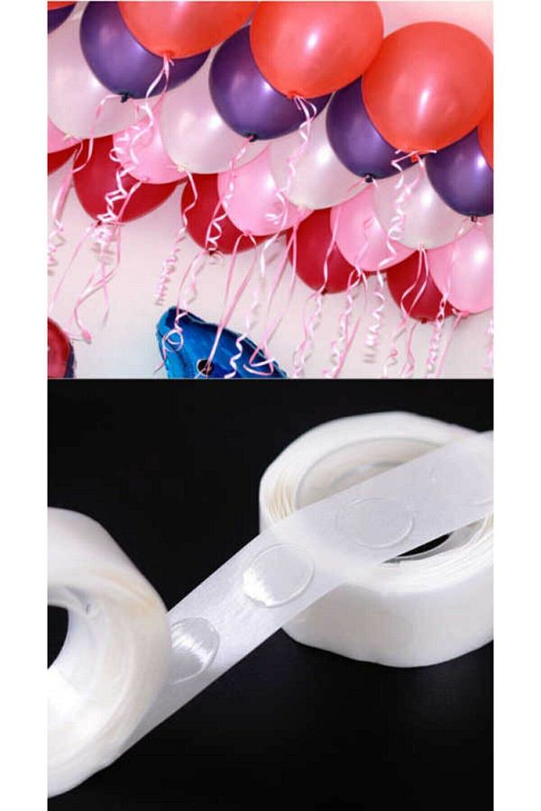 Balon Yapıştırma Için Çift Taraflı Minik Bant 50 Adet