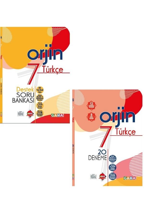 Gama Orjin 7. Sınıf Türkçe Destek Soru 20 Deneme 2 Kitap 2023