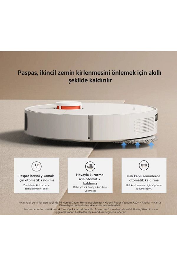 Xiaomi İstasyonlu Kendini Temizleyen Döner Paspaslı Uyumlu  6000PA-Hepsi bir arada Akıllı Temizlik Robotu - Görsel 4