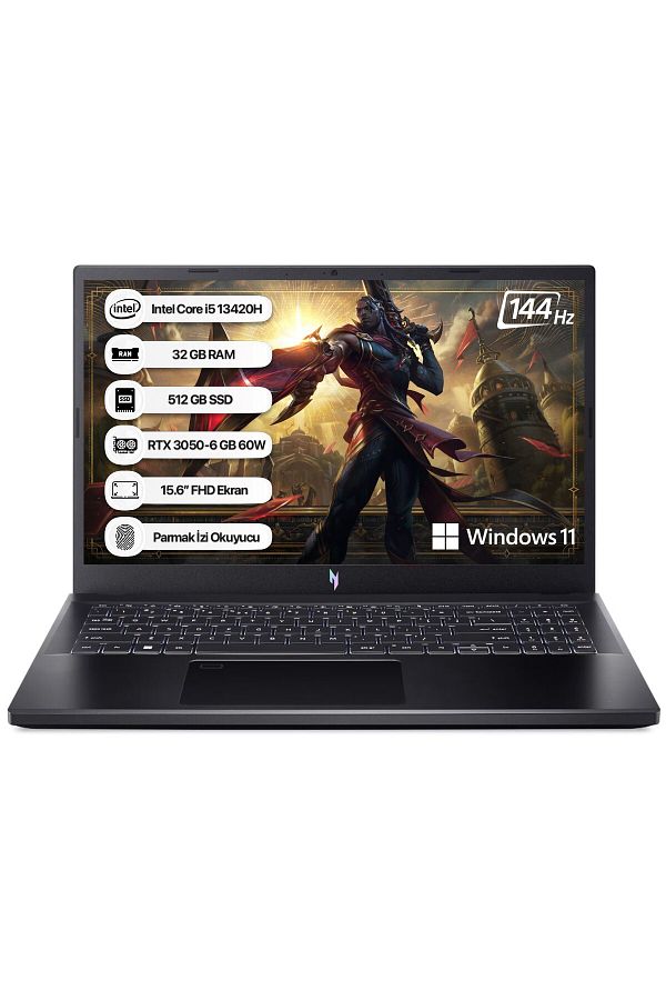 ACER Nitro V15 NH.QNCEY.002-32 Intel i5-13420H 32GB 512GB SSD RTX3050-6GB 15.6"FHD 144Hz Win11H Taşı