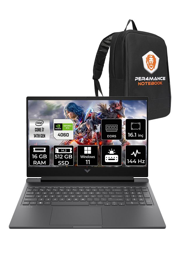 HP Victus 16 i7 14700HX 16GB RAM 512GB SSD RTX4060/8GB 144Hz 16.1'' FHD W11H Gaming Laptop & PER4