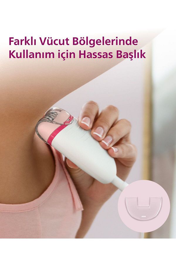 Philips BRE255/05 Kablolu Epilatör,Bacak İçin Kullanım,Işık Özellikli,3 Ek Parçalı,2 Hız Ayarı - Görsel 3