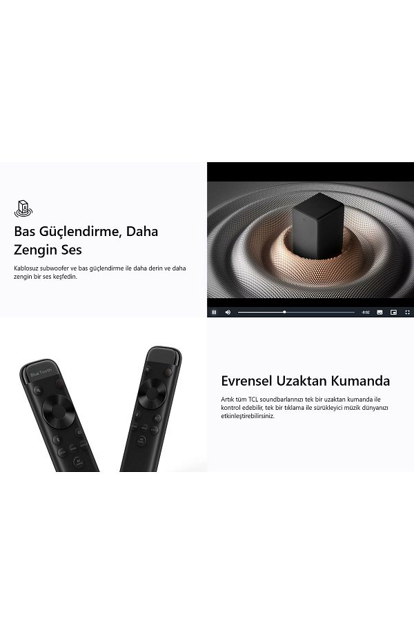 TCL Gerçek Surround Ses, Güçlü Bas, Kablosuz Bağlantı ve Şık Tasarım 5.1 KANAL Ses Sistemi - Görsel 6