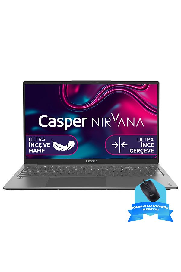 CASPER Nirvana X600.1270-8F00A-G-F-KM35S i7-12700H 8GBRAM 1TBNVME Windows11+KabloluMouse