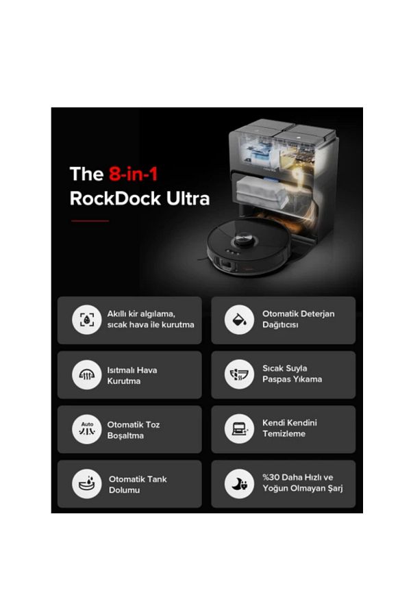 Roborock Ultra Akıllı Robot Süpürge Beyaz - Görsel 3