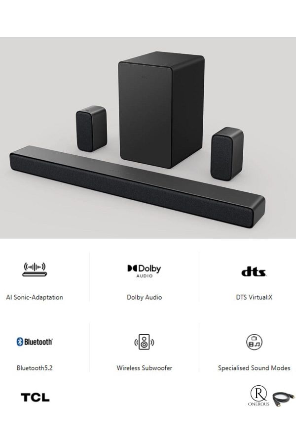 TCL 5.1 Kanal 430W Güç, Kablosuz Subwoofer ve DTS Virtual:X ile Oyun, Film ve Müzikte Üstün - Görsel 6
