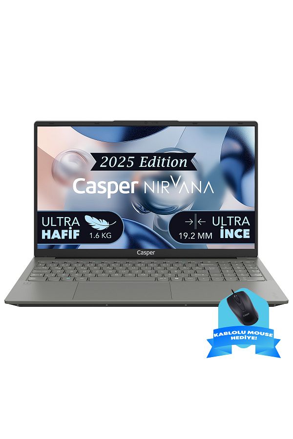 CASPER Nirvana X600.1362-DV00A-G-F-KM35S i7-13620H 32GBRAM 500GBNVME Windows11+KabloluMouse