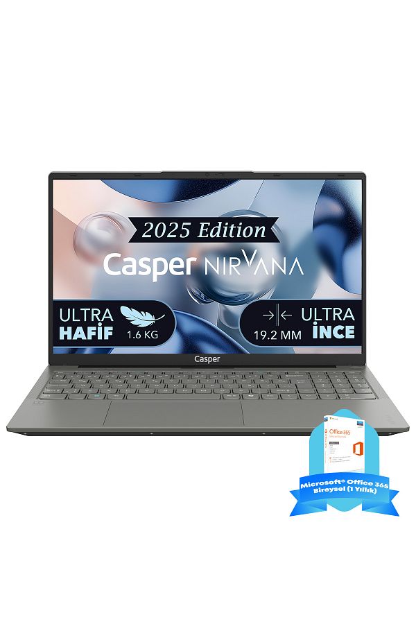 CASPER Nirvana X600.7430-BX00A-G-F-OFM365 7430U 16GBRAM 2TBNVME Windows11+Office365Bireysel1Yıl