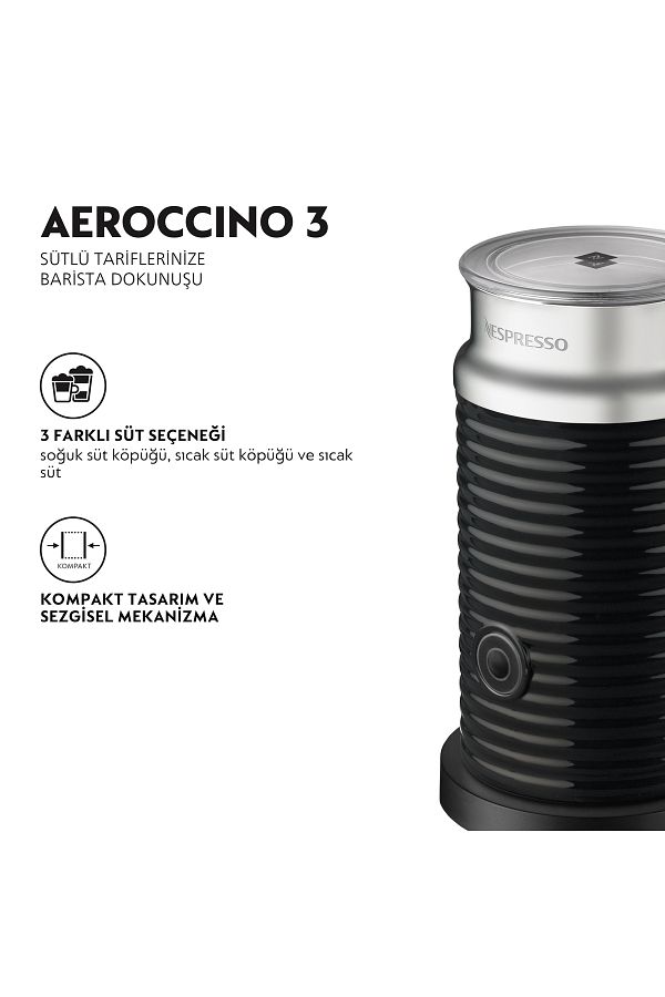 Nespresso Aeroccino 3 Süt Köpürtme Makinesi,Siyah - Görsel 3