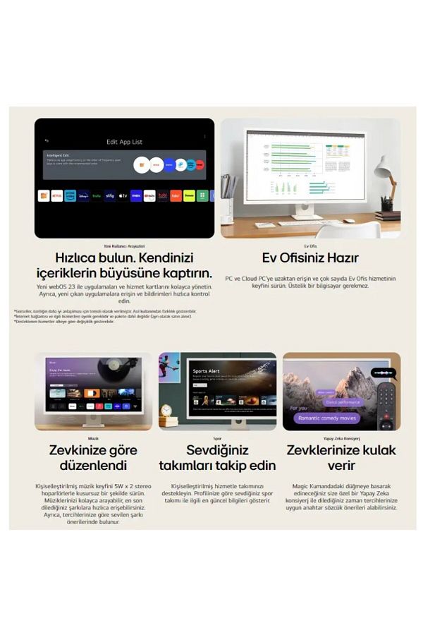 LG Full Hd 32'' 80 Ekran Akıllı Smart Apple Android Wi-fi Kablosuz Bağlantı Hdr10 Dahili-monitör Tv - Görsel 2