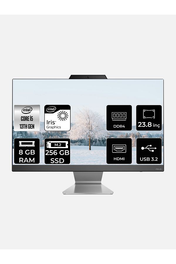 ASUS A3402WBAK-I58512B0D i5 1335U 8GB 256GB SSD 23.8" FHD FDOS All In One Bilgisayar & Per4 Bellek