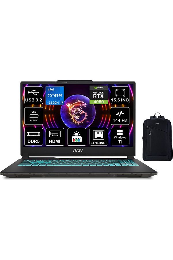 MSI Msı Cyborg 15 Intel Core I7 13620H 96GB 2tb SSD RTX4060 Windows11 Pro 15.6" Fhd 144Hz A13VF-892XTR