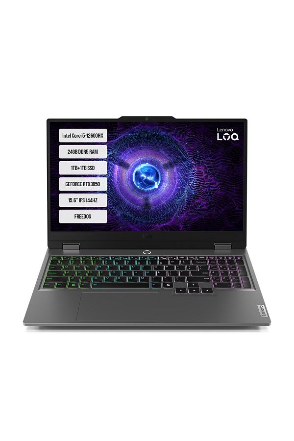 LENOVO LOQ 15IAX9 83GS00PCTR-05 i5-12600HX 24GB 1TB+1TB SSD RTX3050-6GB 95W 15.6" IPS 144HZ Uyumlu