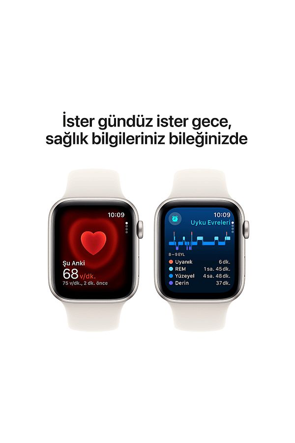 Apple Watch SE GPS + Cellular 2024  40mm Starlight Aluminium Case with Starlight Sport Band - S/M - Görsel 4