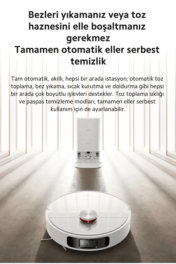 Xiaomi Akıllı Temizleme İstasyonlu Ultra Premium Robot Süpürge | Halı Tanıma Fonksiyonlu | HEPA Filtre - Görsel 2