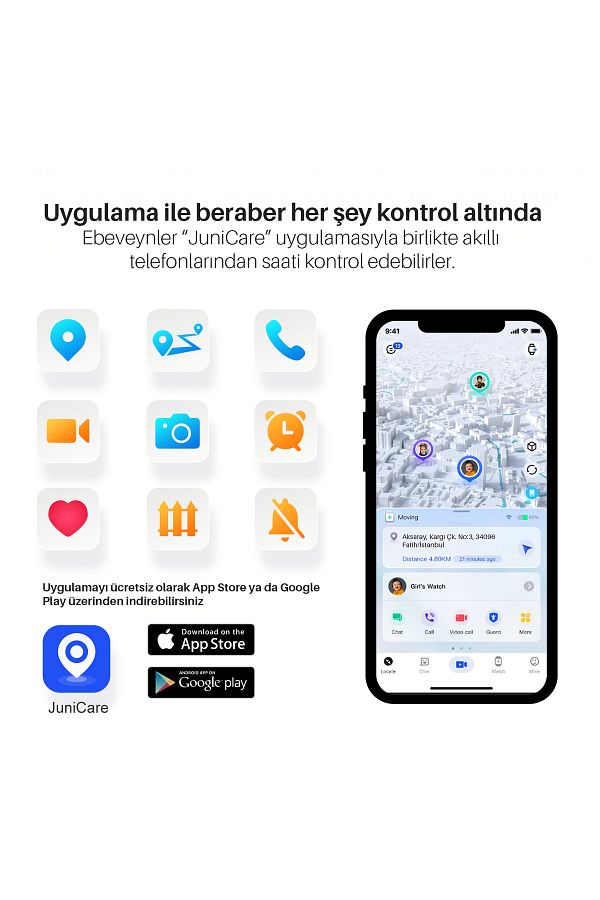 Piranha 9930 Akıllı Çocuk Takip Saati / 4G / Sim Kart / Wi-Fi - GPS - LBS / Kamera / Anlık ve Geçmiş Konum - Görsel 7