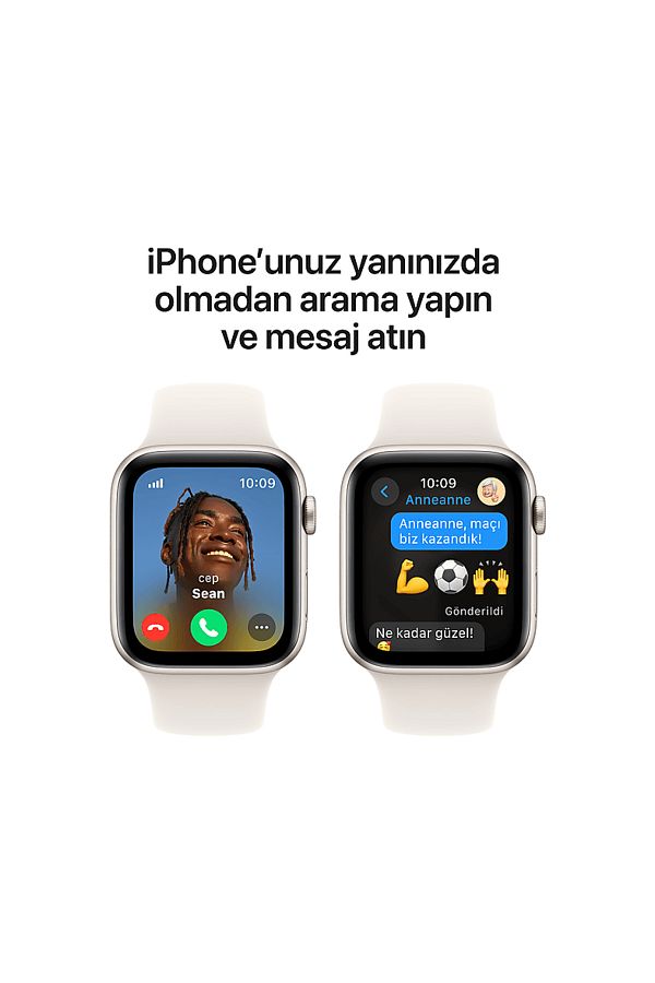 Apple Watch SE GPS + Cellular 2024  40mm Starlight Aluminium Case with Starlight Sport Band - S/M - Görsel 3