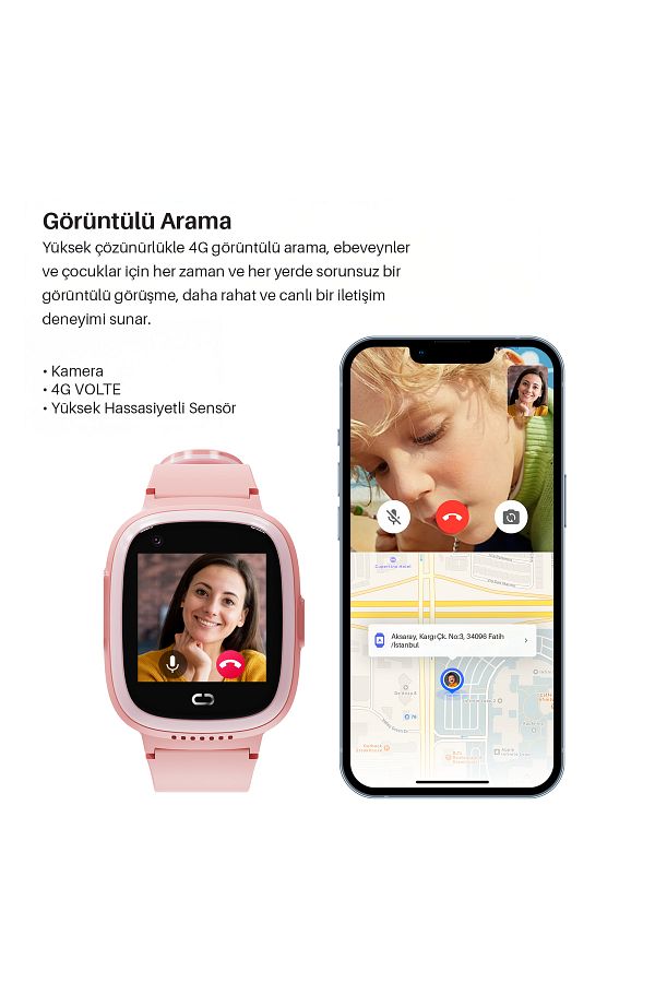 Piranha 9930 Akıllı Çocuk Takip Saati / 4G / Sim Kart / Wi-Fi - GPS - LBS / Kamera / Anlık ve Geçmiş Konum - Görsel 3