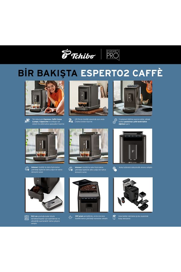 Tchibo »esperto2 Caffè« Tam Otomatik Kahve Makinesi, Granit Siyah - Görsel 6